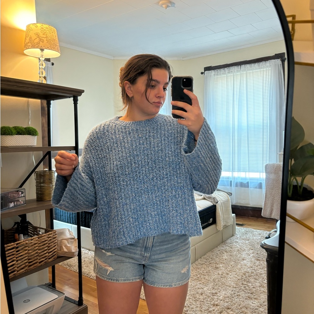 Blue knit sweater